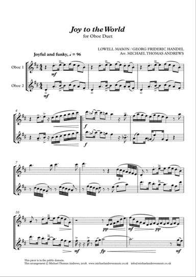 Joy to the World (for Oboe Duet)