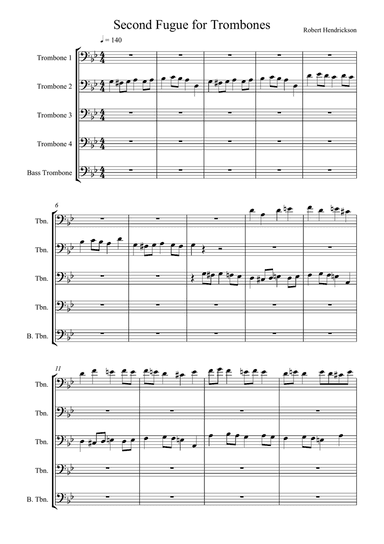 Second Fugue for Trombones