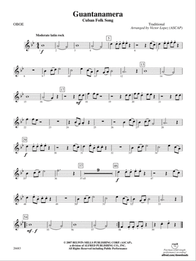 Guantanamera: Oboe
