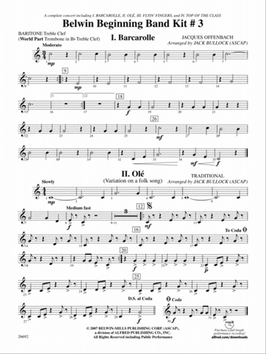 Belwin Beginning Band Kit #3: Baritone T.C.