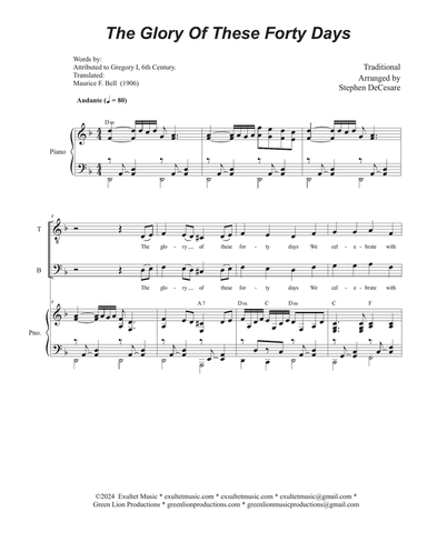 The Glory Of These Forty Days (SATB)