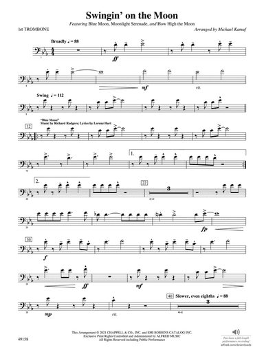 Swingin' on the Moon: 1st Trombone