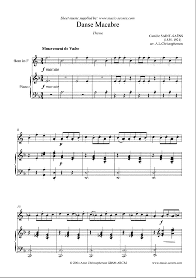 Danse Macabre - French Horn and Piano