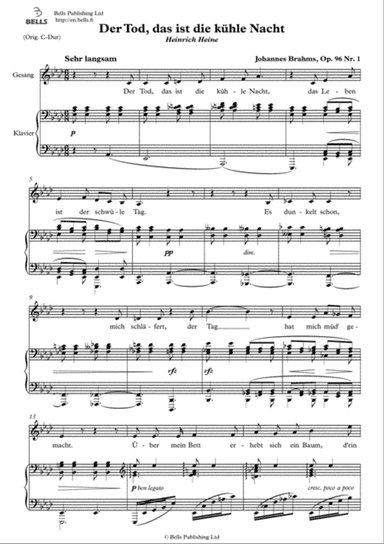 Der Tod, das ist die kuhle Nacht, Op. 96 No. 1 (A-flat Major)