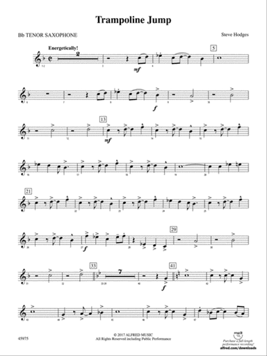 Trampoline Jump: B-flat Tenor Saxophone