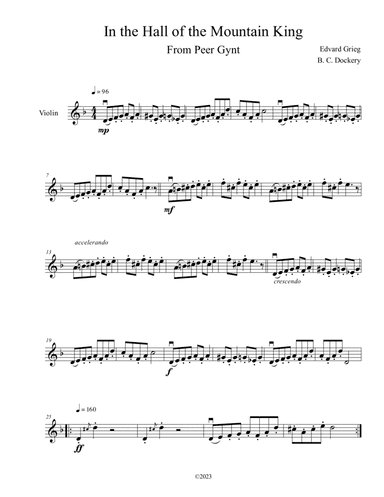 In the Hall of the Mountain King (Violin Solo)