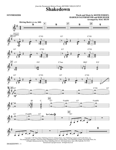 Shakedown (arr. Mac Huff) - Synthesizer