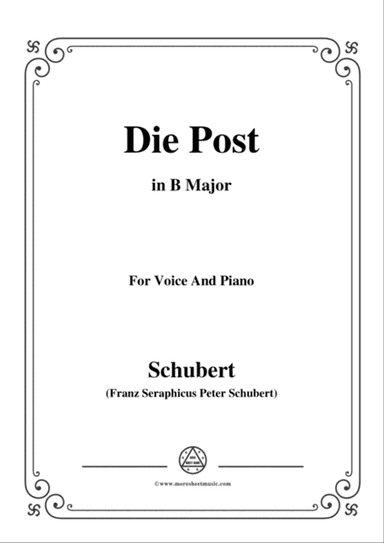 Schubert-Die Post,from 'Winterreise',Op.89(D.911) No.13,in B Major,for Voice&Piano
