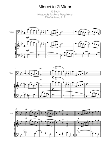 Minuet in G minor BWV Anh. 115 - Bach - Tuba