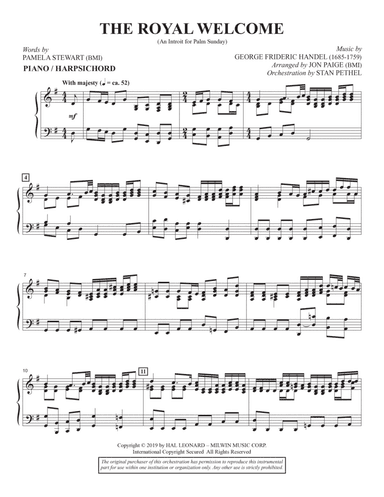 The Royal Welcome (An Introit For Palm Sunday) (arr. John Paige) - Piano or Harpsichord
