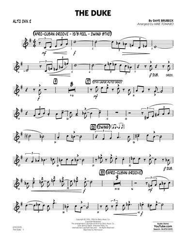 The Duke (arr. Mike Tomaro) - Alto Sax 2