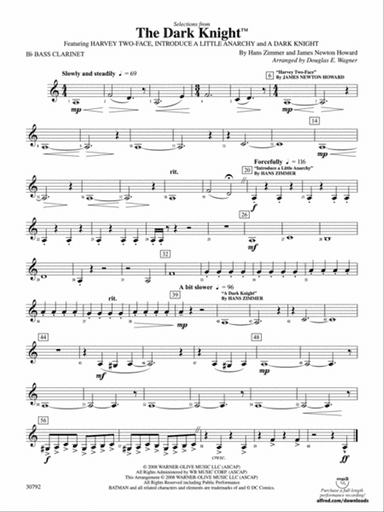 The Dark Knight, Selections from: B-flat Bass Clarinet