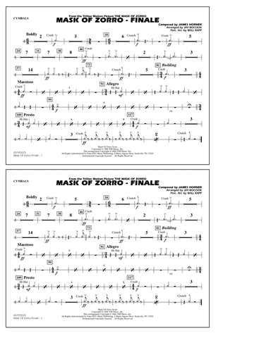 The Mask of Zorro - Finale (arr. Jay Bocook) - Cymbals
