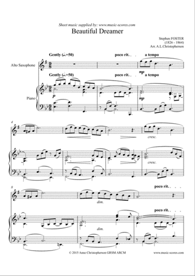 Beautiful Dreamer - Alto Saxophone and Piano