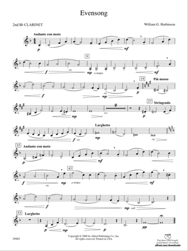 Evensong: 2nd B-flat Clarinet