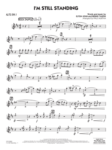 I'm Still Standing (arr. Paul Murtha) - Alto Sax 1