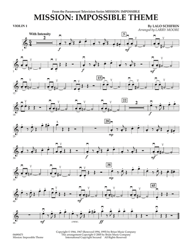 Mission: Impossible Theme - Violin 1