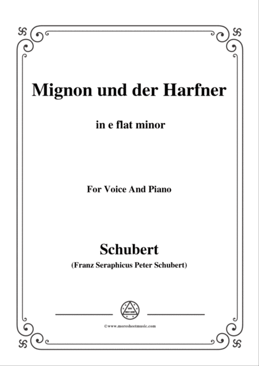 Schubert-Mignon und der Harfner (duet),in e flat minor,for Voice&Piano