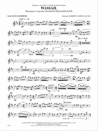 Wassail: E-flat Alto Saxophone