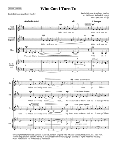 Who Can I Turn To (when Nobody Needs Me)