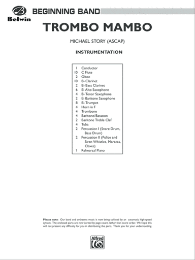Trombo Mambo (Trombone Feature): Score