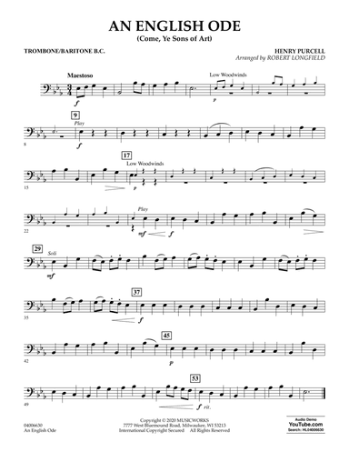 An English Ode (Come, Ye Sons of Art) (arr. Robert Longfield) - Trombone/Baritone B.C.