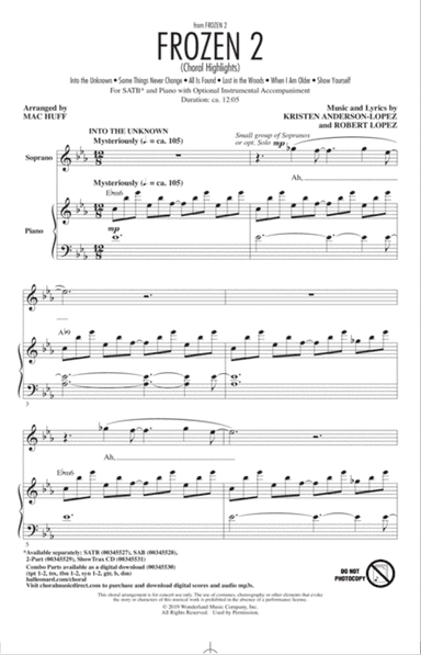 Frozen 2 (Choral Highlights) (arr. Mac Huff)