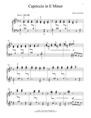 Capriccio In E Minor