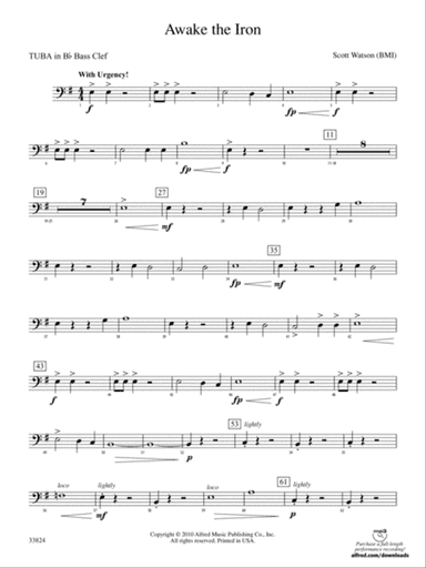 Awake the Iron: (wp) B-flat Tuba B.C.