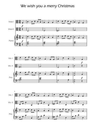 We Wish You a Merry Christmas - String Duet w/ Piano