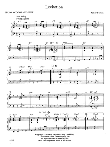 Levitation: Piano Accompaniment