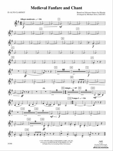 Medieval Fanfare and Chant: (wp) E-flat Alto Clarinet