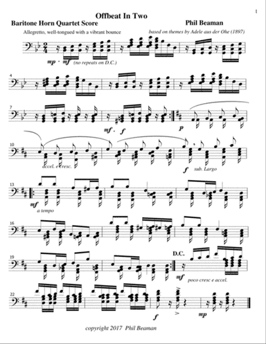 Offbeat in Two - Baritone Horn Quartet