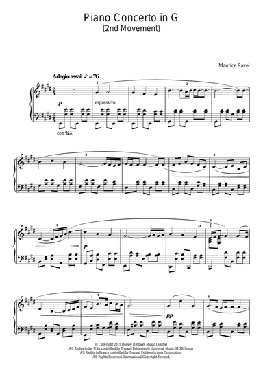 Piano Concerto In G, 2nd Movement 'Adagio Assai' (Excerpt)