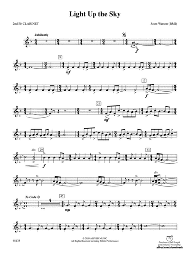 Light Up the Sky: 2nd B-flat Clarinet