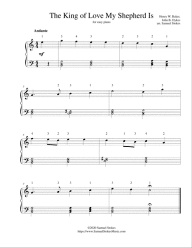 The King of Love My Shepherd Is - for easy piano