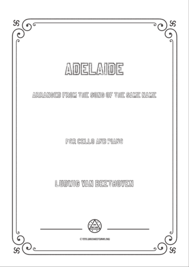 Beethoven-Adelaide,for Cello and Piano