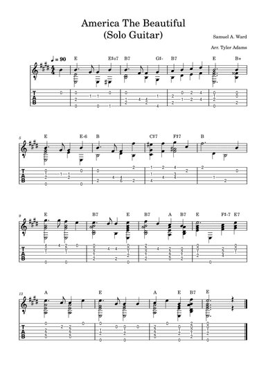 America The Beautiful (Solo Guitar)