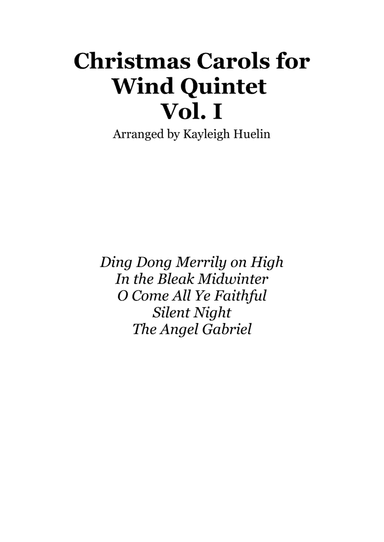 Christmas Carol Selection vol. 1 for wind quintet