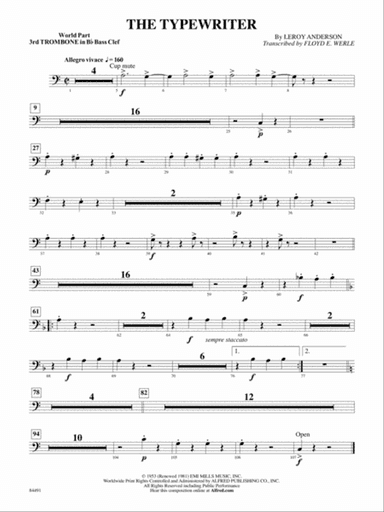 The Typewriter: (wp) 3rd B-flat Trombone B.C.