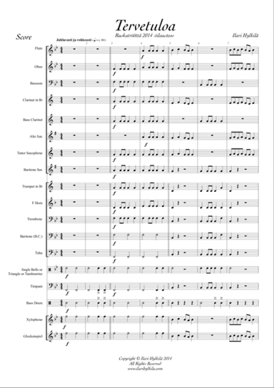 Tervetuloa (Partituuri & stemmat)