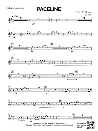 Paceline: 2nd E-flat Alto Saxophone