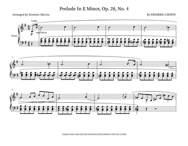 Prelude In E Minor, Op. 28, No. 4