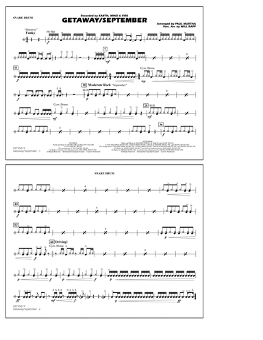 Getaway/September (arr. Paul Murtha) - Snare Drum