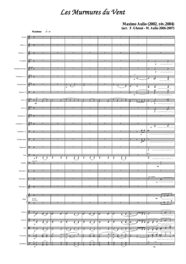 Les murmures du vent (Whispering Wind), transcription for symphonic orchestra - score