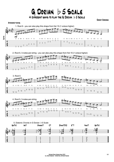 G Dorian b5 Scale (4 Ways to Play)