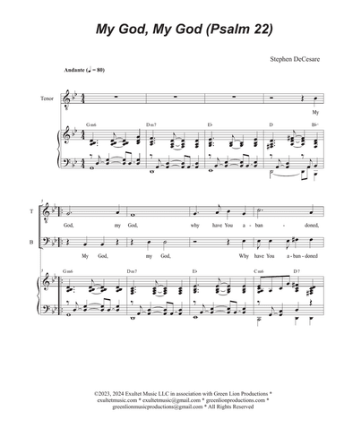 My God, My God (Psalm 22) (Duet for Tenor and Bass solo)