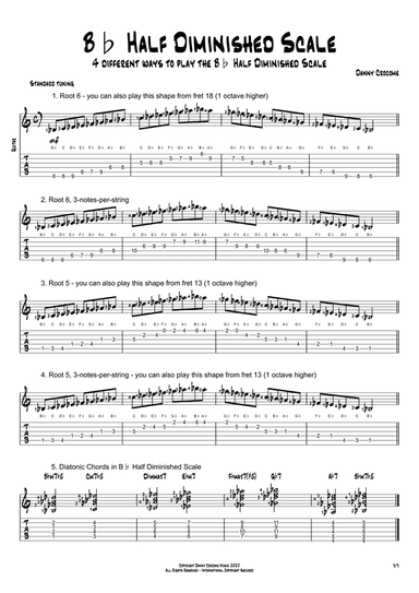 Bb Half Diminished Scale (4 Ways to Play)