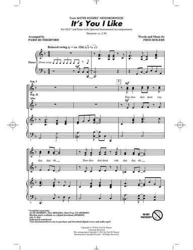 It's You I Like (from Mister Rogers' Neighborhood) (arr. Paris Rutherford)