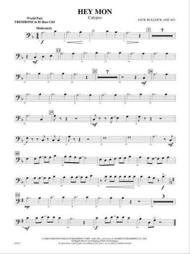 Hey Mon (Calypso): (wp) 1st B-flat Trombone B.C.
